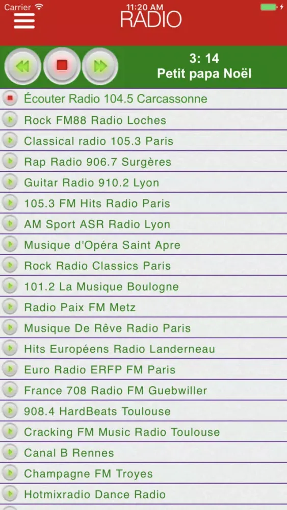 France's news and radio stations. スクリーンショット