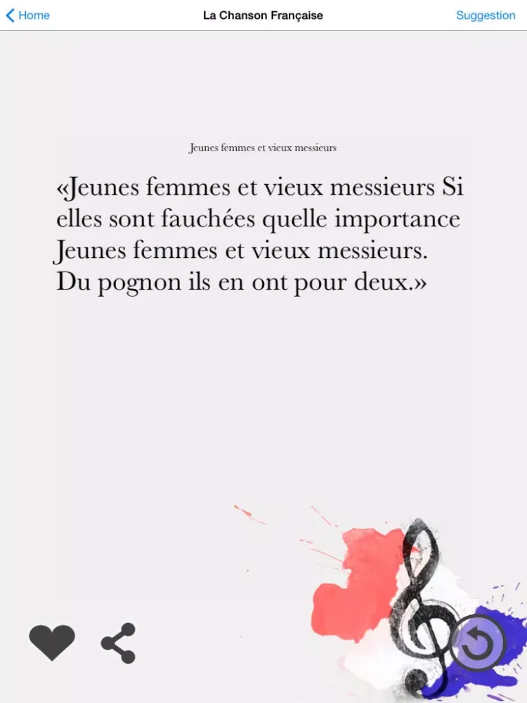 ภาพหน้าจอของ La Chanson Française iPad 