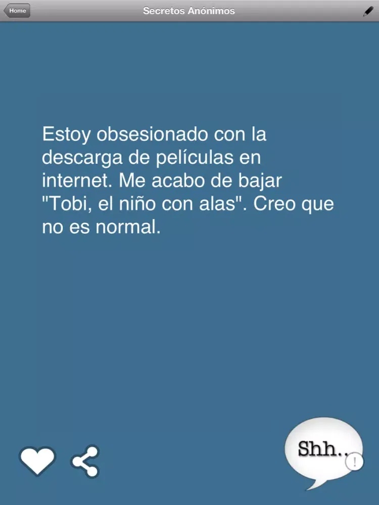 Tangkapan layar Secretos Anónimos iPad 