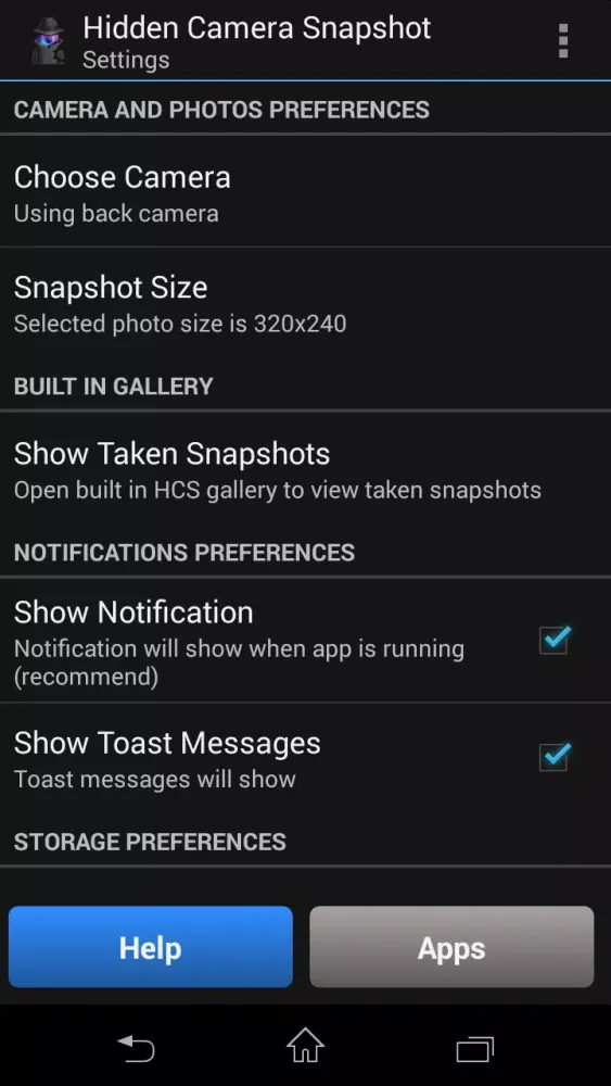 Capturas de tela do Hidden Camera Snapshot