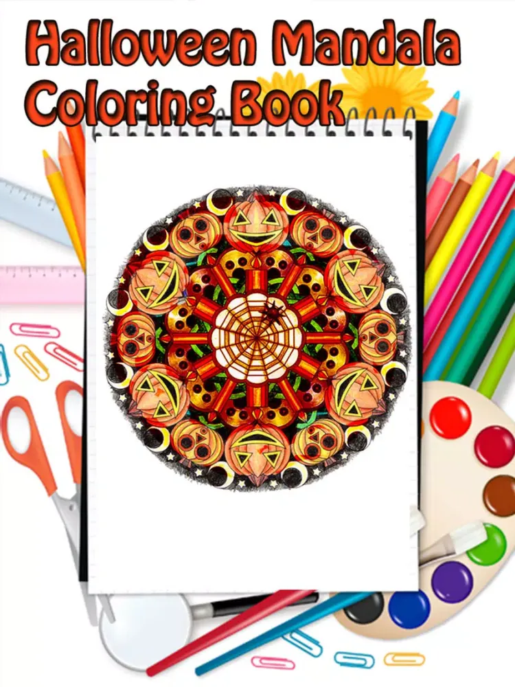 Capturas de pantalla de Halloween Mandala Coloring Book for kids iPad 