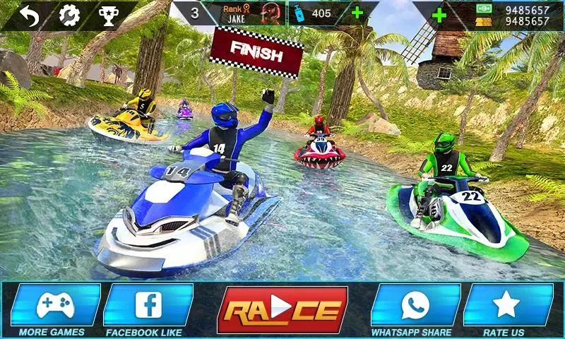 Capturas de tela do Water Jet Ski Boat Racing 3D