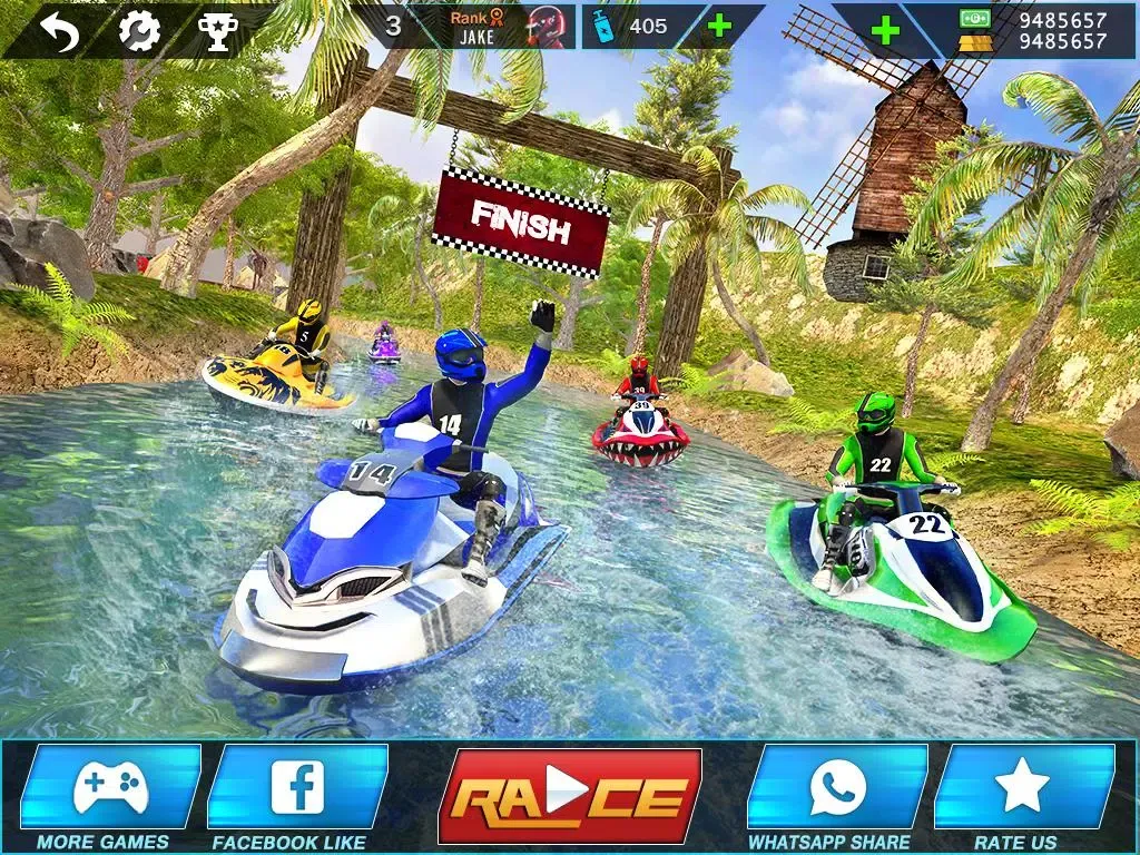 Capturas de tela do Water Jet Ski Boat Racing 3D