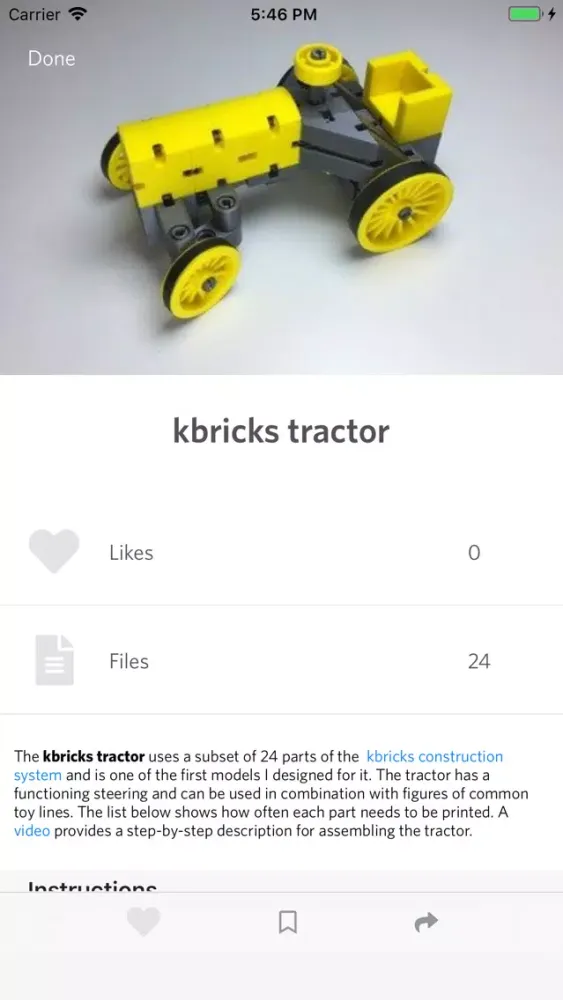 Capturas de tela do Filament for Thingiverse