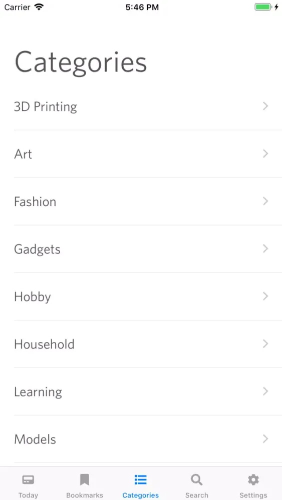 Capturas de tela do Filament for Thingiverse