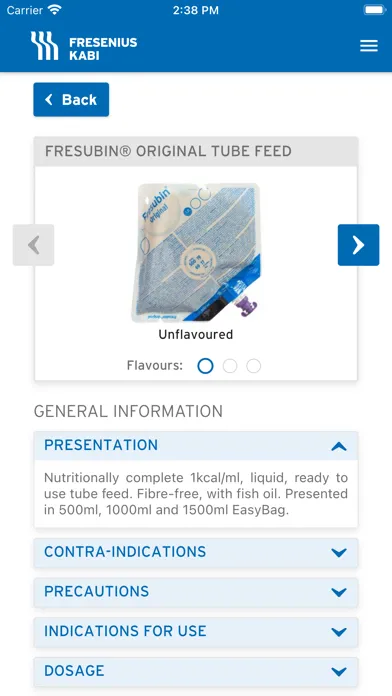 Fresenius Kabi Enteral App স্ক্রিনশট