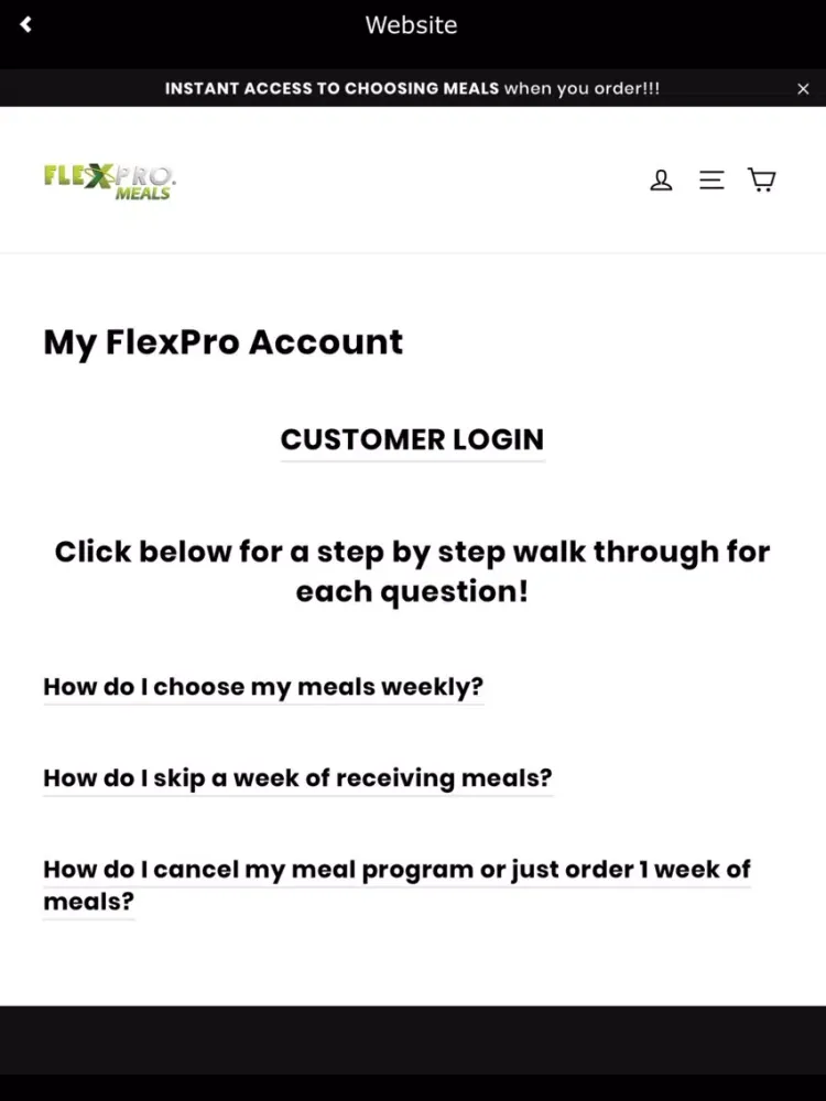 Tangkapan layar FlexPro Meals iPad 