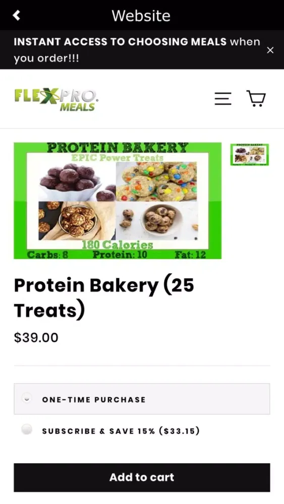 Tangkapan layar FlexPro Meals