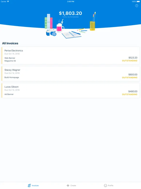 Скриншоты Invoice Creator by FreshBooks iPad 