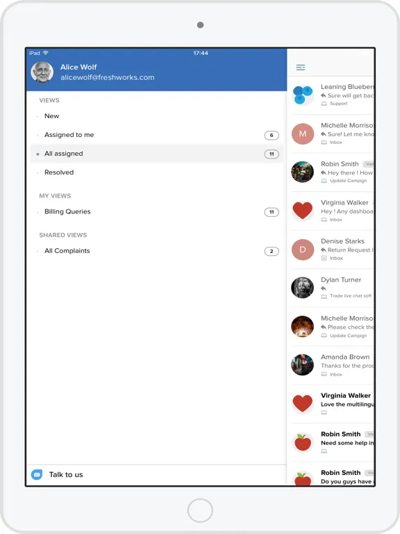 Freshchat iPad  Screenshots