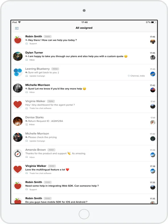 Freshchat iPad  Screenshots
