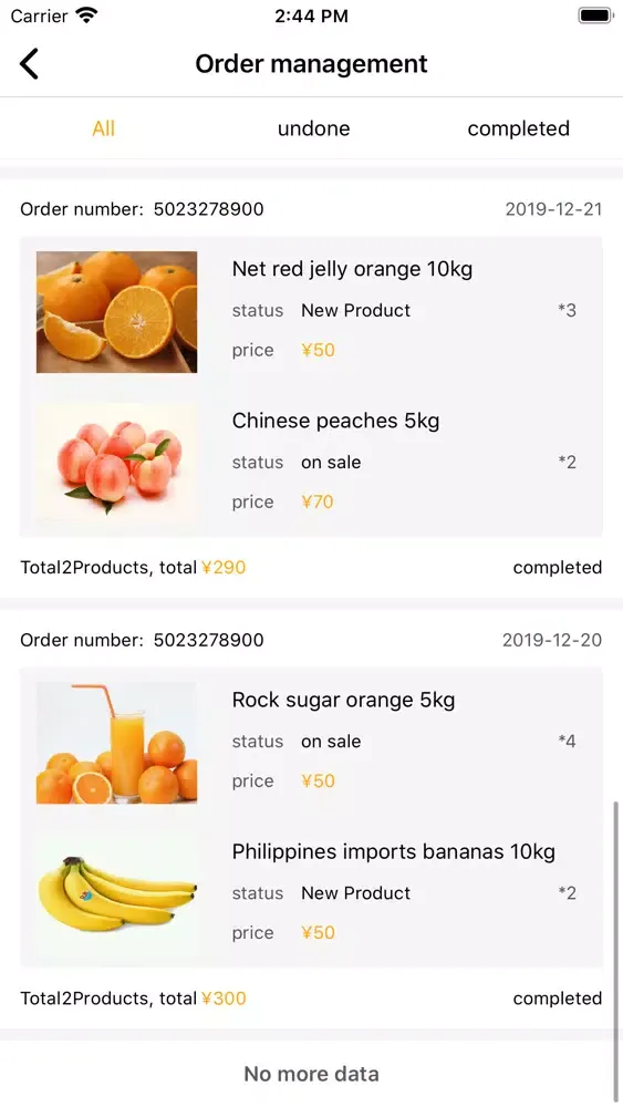 Zrzuty ekranu Fresh Orange Fruit Merchant