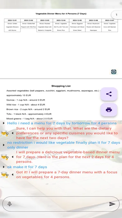 ภาพหน้าจอของ Menu AI - Weekly Meal Planner