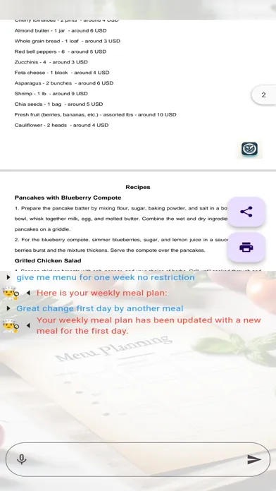 ภาพหน้าจอของ Menu AI - Weekly Meal Planner