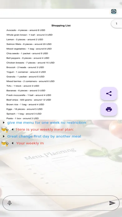 ภาพหน้าจอของ Menu AI - Weekly Meal Planner