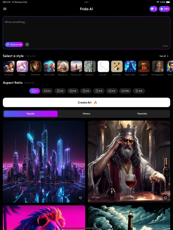 AI Image Generator - Frida iPad  Screenshots