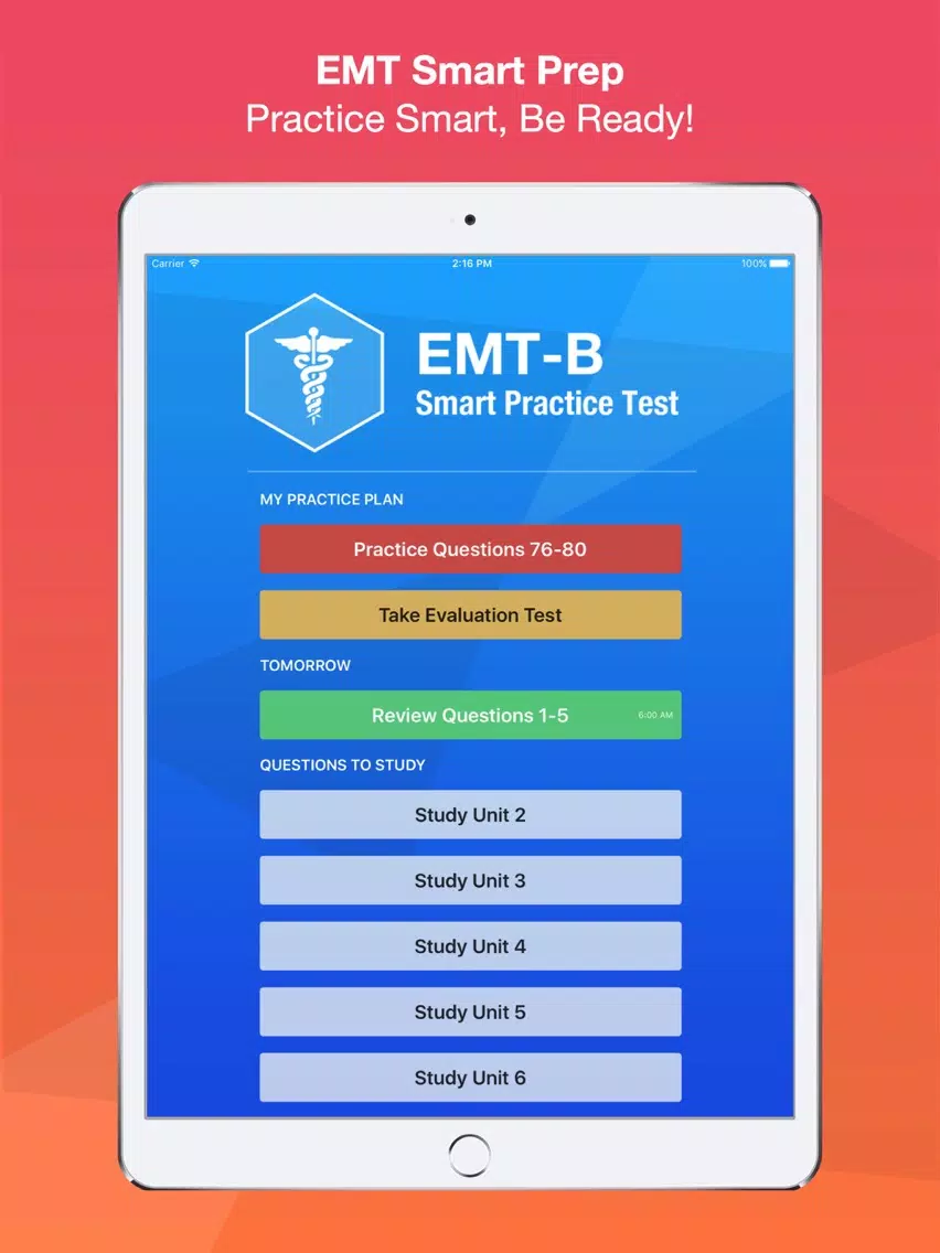 Tangkapan skrin EMT Basic Exam Smart Prep + iPad 