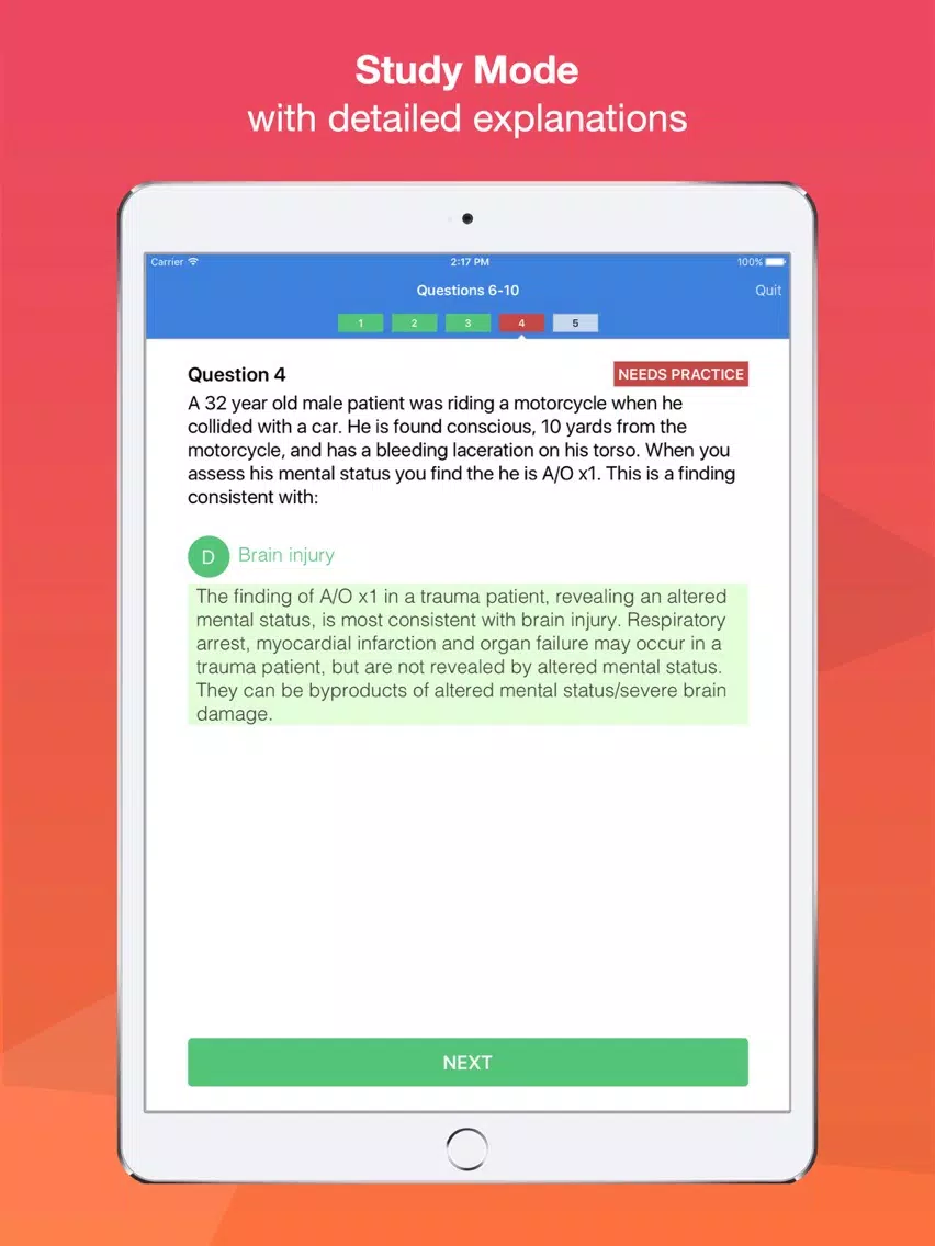 Tangkapan skrin EMT Basic Exam Smart Prep + iPad 