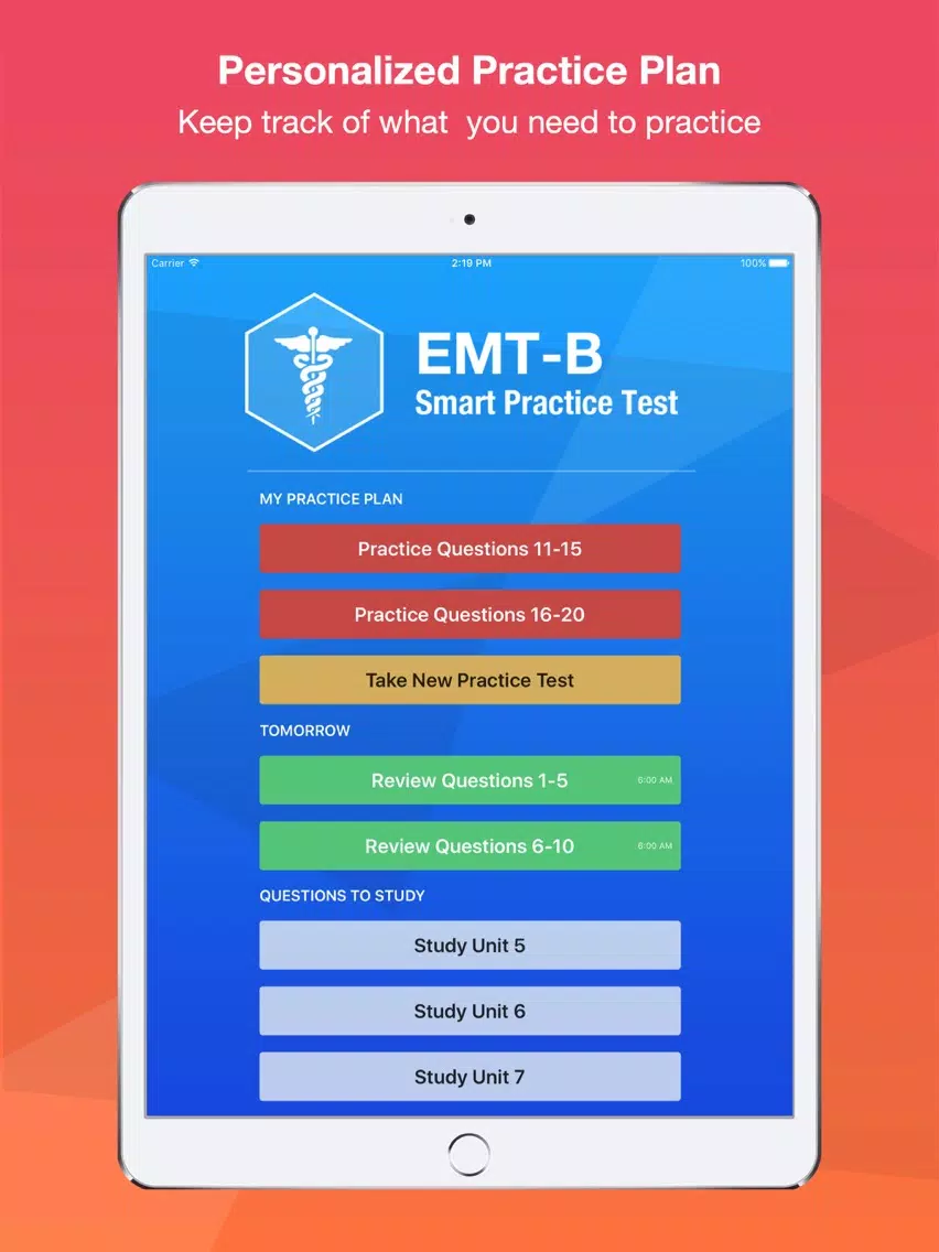 Tangkapan skrin EMT Basic Exam Smart Prep + iPad 