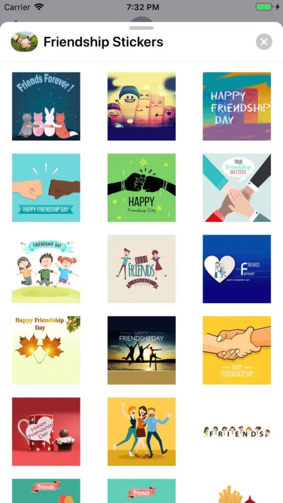Tangkapan layar Friendship Stickers