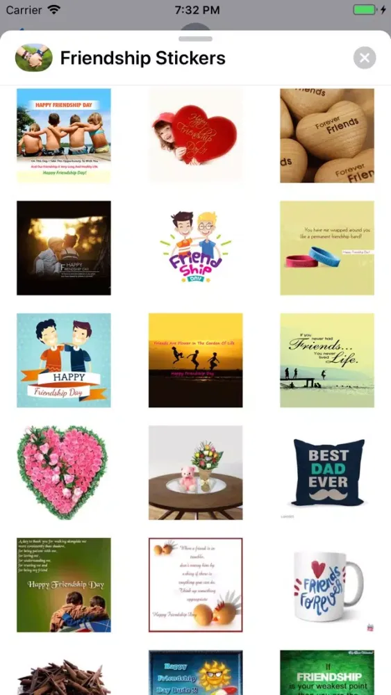 Tangkapan layar Friendship Stickers