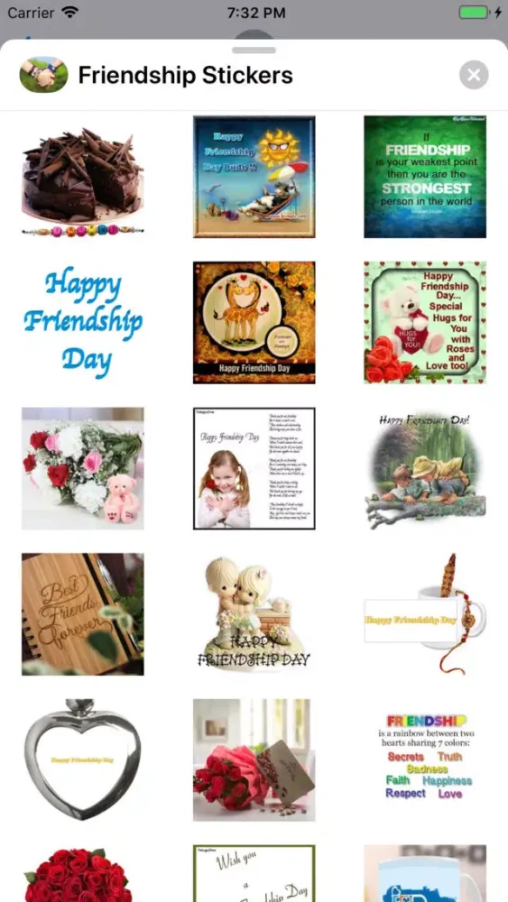 Tangkapan layar Friendship Stickers