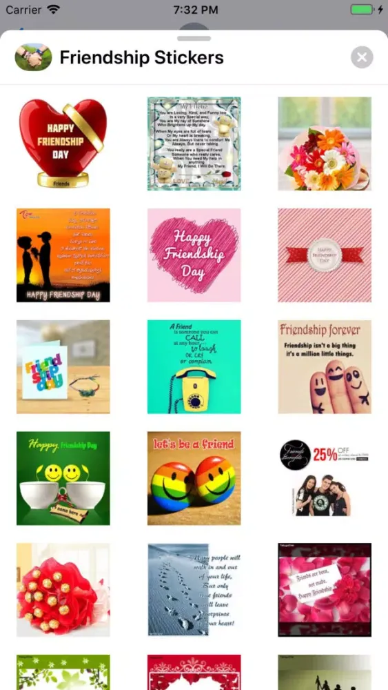 Tangkapan layar Friendship Stickers