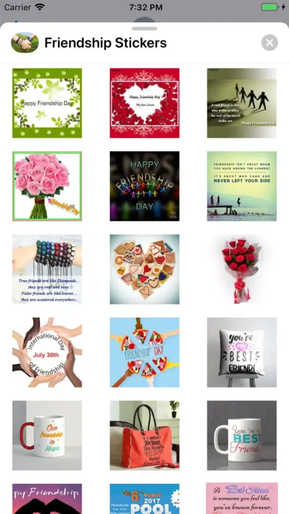 Tangkapan layar Friendship Stickers