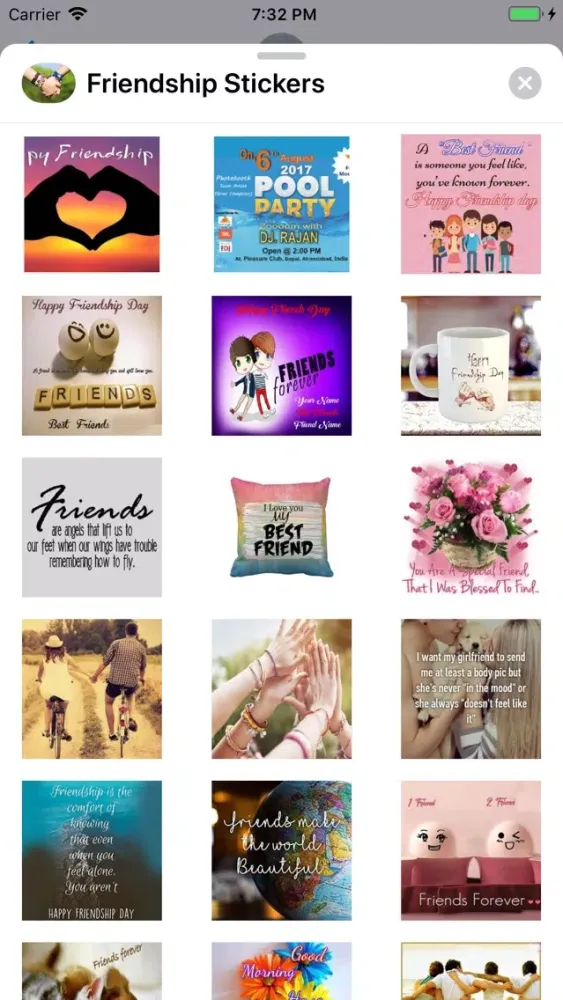 Tangkapan layar Friendship Stickers