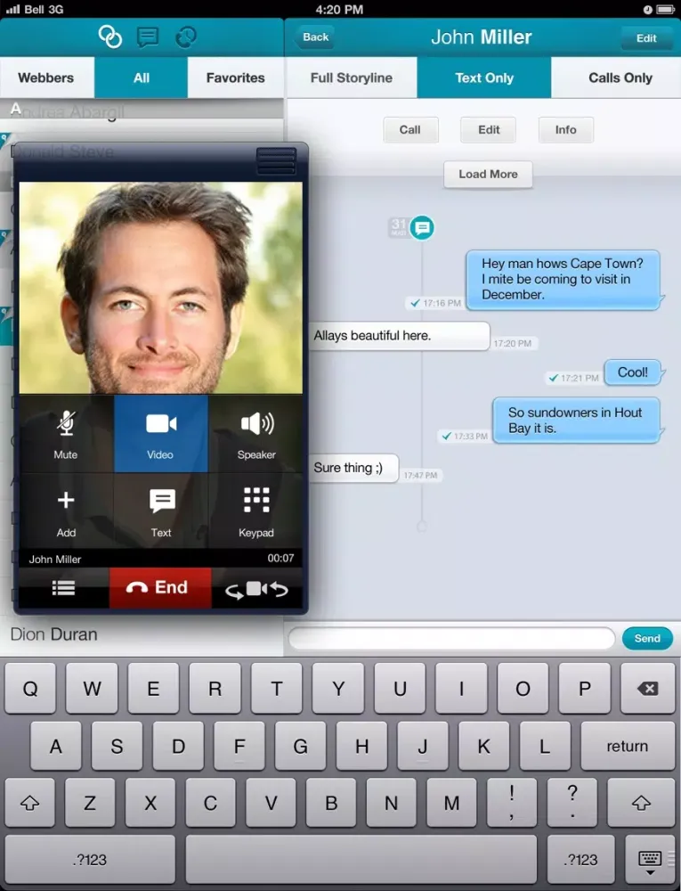Capturas de pantalla de Webbing iPad 