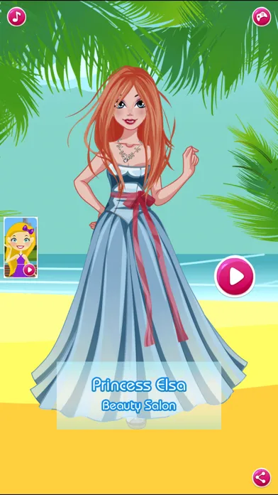 Princess Elsa Beauty Salon — Dress up girls games 스크린샷