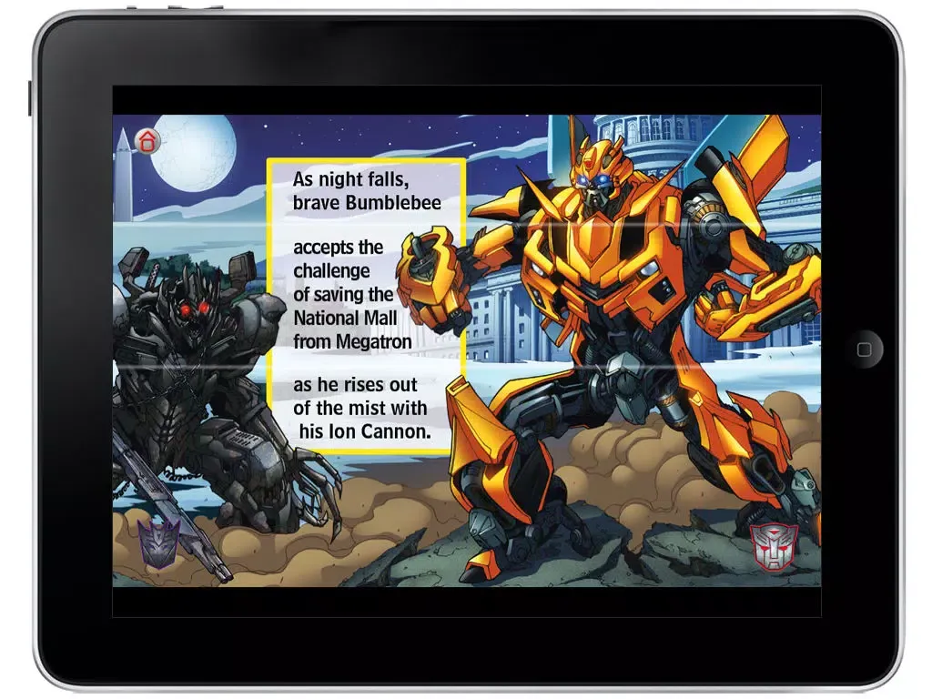 Ảnh chụp màn hình của Transformers Dark of the Moon Mix & Match Book iPad 