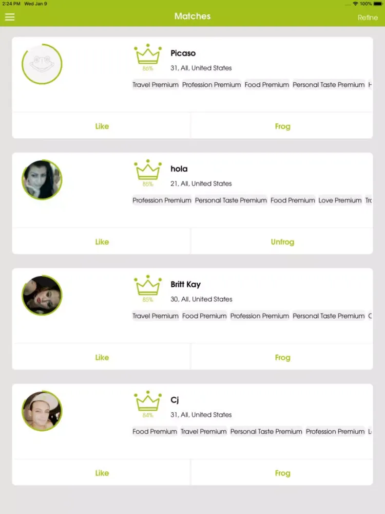 تصاویر Frogo Dating iPad 