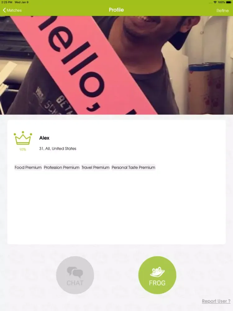 تصاویر Frogo Dating iPad 