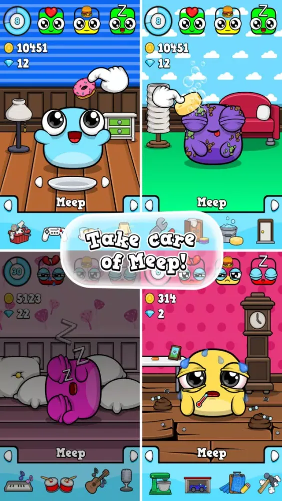 Ảnh chụp màn hình của Meep - Virtual Pet Game