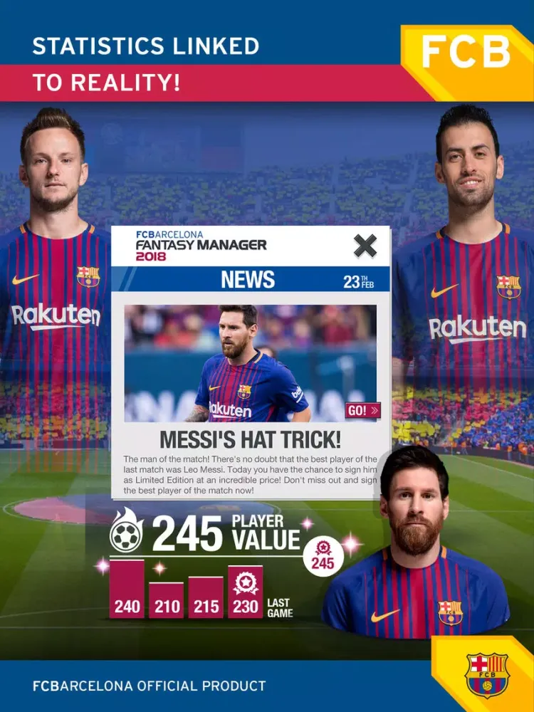 FC Barcelona Fantasy Manager 2017-Top soccer game iPad  Screenshots