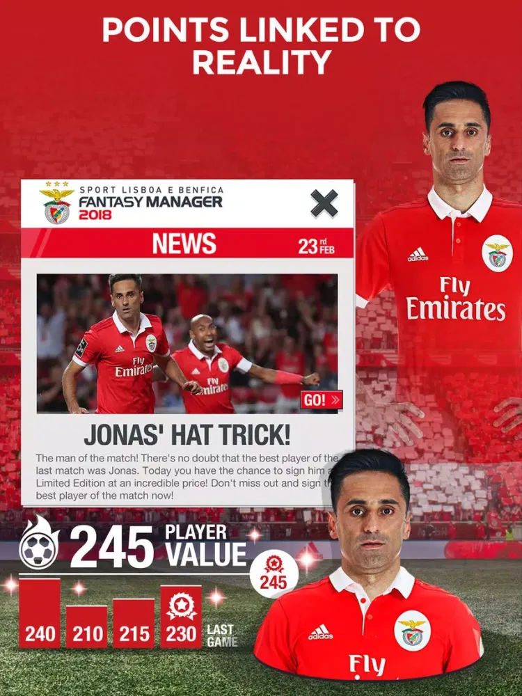 Ảnh chụp màn hình của SL Benfica Fantasy Manager 18 iPad 