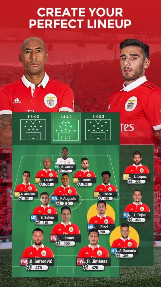 Ảnh chụp màn hình của SL Benfica Fantasy Manager 18