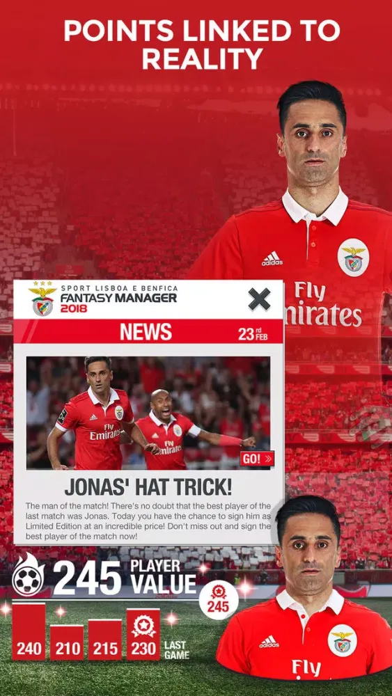Ảnh chụp màn hình của SL Benfica Fantasy Manager 18