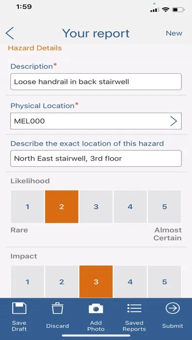 Workplace H&S Screenshots