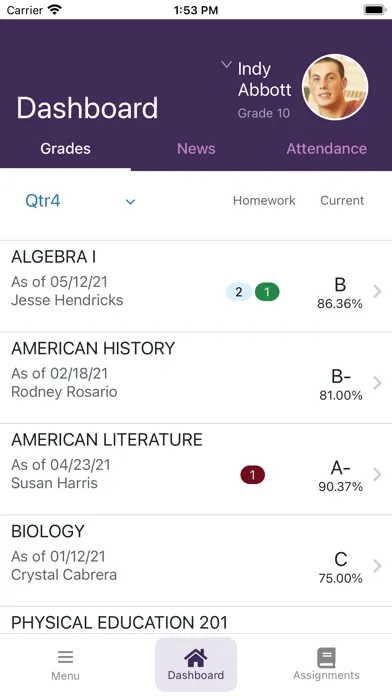 ProgressBook Parent/Student Screenshots