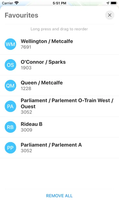 Ảnh chụp màn hình của Ottawa Bus Live
