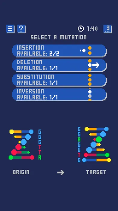 Capturas de pantalla de DNA Mutations Puzzles