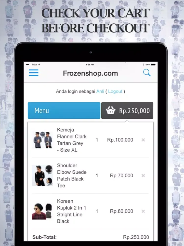 Frozenshop.com - Toko Baju Pria iPad  سکرین شاٹس