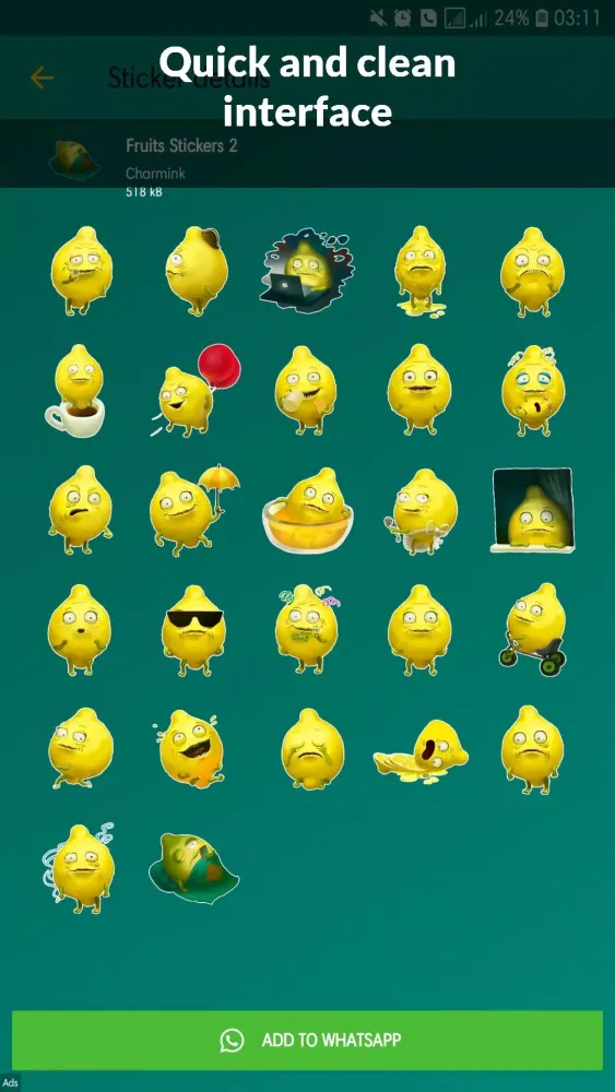 Captures d'écran de Fruit Stickers WAStickerApps