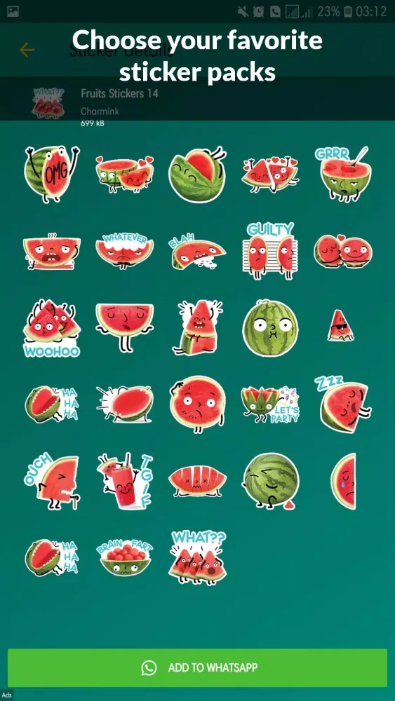 Captures d'écran de Fruit Stickers WAStickerApps