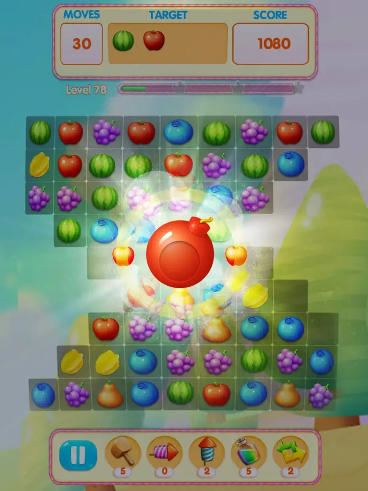 Fruit Crush Land: Match 3 Game iPad  Ekran Görüntüleri