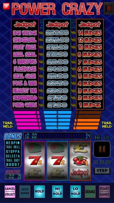 Capturas de tela do Power Crazy Fruit Machine Game