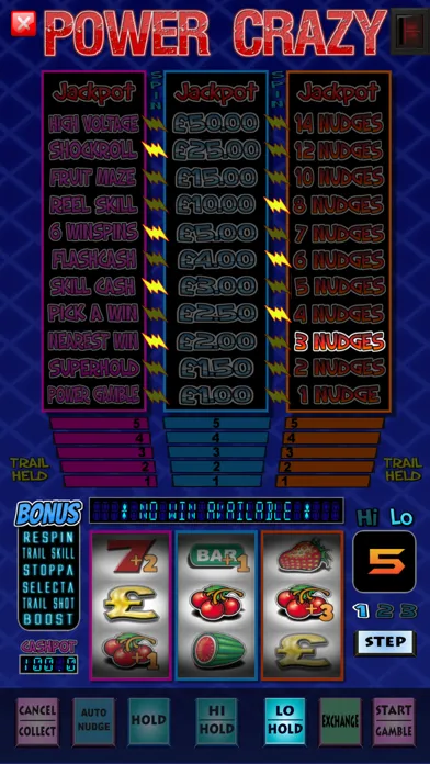 Capturas de tela do Power Crazy Fruit Machine Game
