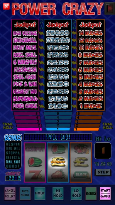 Capturas de tela do Power Crazy Fruit Machine Game